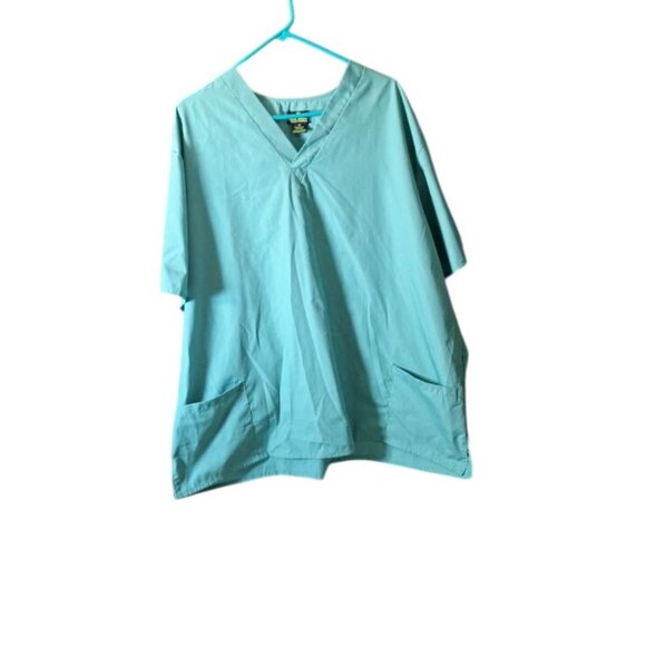 Natural Uniform Scrubs Top and Pants Set 3X Plus Size Cotton Blend 50 x 30 - Picture 2 of 16